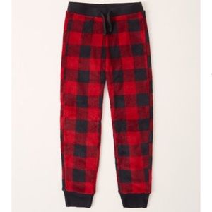 Abercrombie & Fitch kids cozy pajama joggers. Color: Red Check. Size 11/12.
